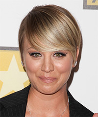 Kaley Cuoco Short Straight    Blonde   Hairstyle  - Visual Story