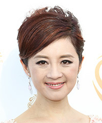 Olivia Gehui Xu Short Straight   Dark Red   Hairstyle  - Visual Story