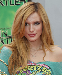 Bella Thorne Long Straight    Copper Red   Hairstyle  - Visual Story