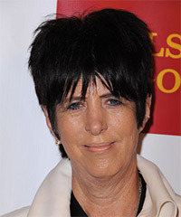 Diane Warren Short Straight     Hairstyle with Layered Bangs - Visual Story