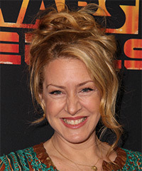 Joely Fisher  Long Curly   Dark Copper Blonde  Updo Hairstyle