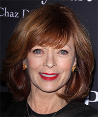 Frances Fisher Medium Straight Burgundy Red Hairstyle