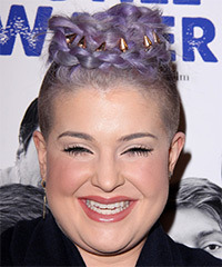 Kelly Osbourne Long Wavy   Purple  Emo Updo Hairstyle