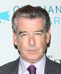Pierce Brosnan Short Straight   Light Grey   Hairstyle