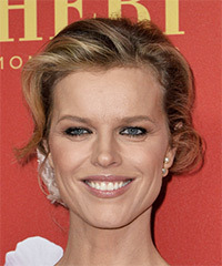 Eva Herzigova Long Wavy   Dark Blonde  Updo Hairstyle