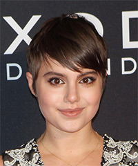 Sami Gayle Short Straight   Chocolate   Hairstyle with Side Swept Bangs - Visual Story