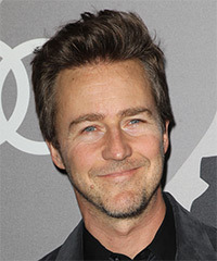 Edward Norton Short Straight Dark Brunette Hairstyle