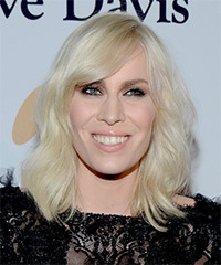 Natasha Bedingfield Medium Wavy Light Platinum Blonde Hairstyle with ...