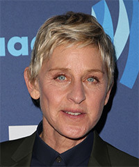 Ellen DeGeneres Short Straight    Blonde   Hairstyle  - Visual Story