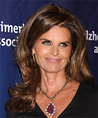 Maria Shriver Long Straight   Chocolate   Hairstyle with Side Swept Bangs - Visual Story