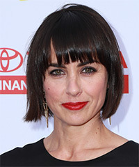 Constance Zimmer Medium Straight Dark Brunette Bob Haircut with Layered ...