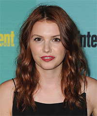 Hannah Murray Long Wavy   Dark Red   Hairstyle