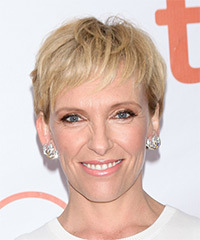 Toni Collette   Layered   Blonde and Light Brunette Two-Tone Pixie  Haircut