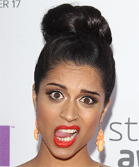 Lilly Singh Long Straight   Black   Updo Hairstyle