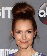 Darby Stanchfield Long Straight   Dark Red  Updo Hairstyle