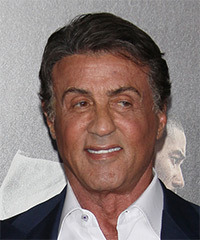 Sylvester Stallone Short Straight   Dark Grey   Hairstyle