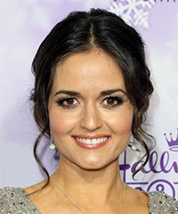 Danica McKellar Long Curly   Dark Brunette  Updo Hairstyle