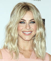 Julianne Hough Long Wavy Layered  Light Platinum Blonde Bob  Haircut