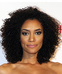 Annie Ilonzeh Medium Curly   Black  Afro  Hairstyle