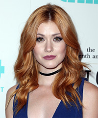 Katherine McNamara Long Wavy   Light Red   Hairstyle