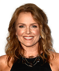 Dina Meyer Medium Wavy    Red   Hairstyle