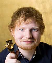 Ed Sheeran Short Wavy   Light Copper Red   Hairstyle with Asymmetrical Bangs