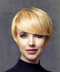      Light Golden Blonde Pixie  Cut with Side Swept Bangs - Visual Story
