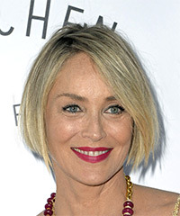 Sharon Stone Short Straight    Blonde Bob  Haircut
