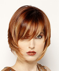 Short Highlighted Pageboy Bob Haircut