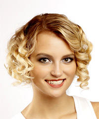 Short Bob Haircut With Large Corkscrew Curls - Hairstyles