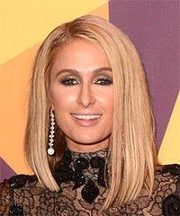 Paris Hilton Medium Straight   Light Blonde Bob  Haircut- Visual Story