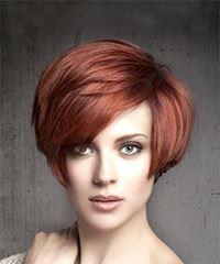Voluminous Windblown Short Hairstyle With Long Bangs