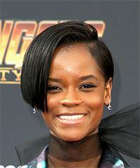 Letitia Wright Short Straight   Black  Bob  Haircut