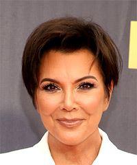 Kris Jenner      Brunette Pixie  Haircut