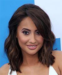 Francia Raisa Medium Wavy   Black  Bob  Haircut with Blunt Cut Bangs- Visual Story