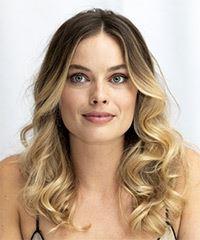 Margot Robbie Long Wavy    Brunette and  Blonde Two-Tone   Hairstyle with Layered Bangs - Visual Story