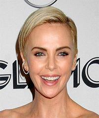 Charlize Theron      Blonde Pixie  Cut with Side Swept Bangs - Visual Story