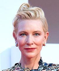 Cate Blanchett Medium Straight   Light Blonde Asymmetrical Updo   - Visual Story