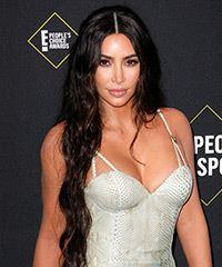 Kim Kardashian Long Wavy   Black    Hairstyle  - Visual Story