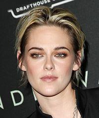 Kristen Stewart     Black  and  Blonde Two-Tone Pixie  Haircut