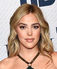 Sistine Stallone Long Wavy Brunette Hairstyle with Light Brunette
