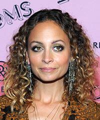 Nicole Richie Medium Curly   Dark Brunette and Light Brunette Two-Tone   Hairstyle  - Visual Story