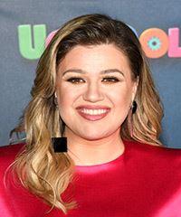 Kelly Clarkson Long Wavy    Brunette and  Blonde Two-Tone   Hairstyle  - Visual Story