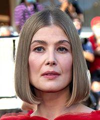 Rosamund Pike Medium Straight   Light Brunette Bob  Haircut