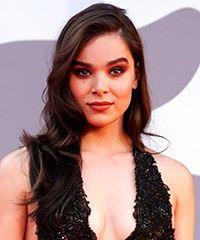 Hailee Steinfeld Long Wavy   Black    Hairstyle with Side Swept Bangs - Visual Story