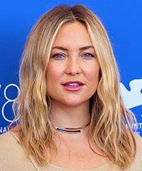 Kate Hudson Long Wavy Layered   Blonde Bob  Haircut   with Light Blonde Highlights