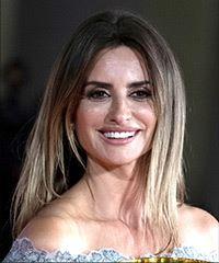 Penelope Cruz Long Straight    Brunette and Light Blonde Two-Tone   Hairstyle  - Visual Story