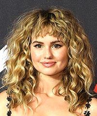 Debby Ryan Long Curly    Brunette   Hairstyle with Layered Bangs  and Light Blonde Highlights- Visual Story