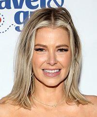 Ariana Madix Medium Straight    Grey   Hairstyle   with Light Grey Highlights