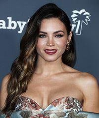 Jenna Dewan Long Wavy   Dark Brunette and  Blonde Two-Tone   Hairstyle with Side Swept Bangs - Visual Story